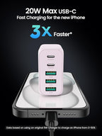 2-Pack Type C Fast Charging, 50W 5-Port USB Wall Charger Cube - Image 2