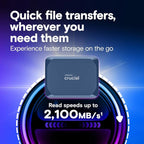Crucial X10 6TB Portable SSD, USB 3.2 USB-C, External Solid State Drive - Image 3