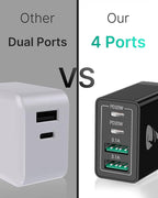 USB C Wall Charger, Aiminu 40W Fast USB C Charger, 4-Port QC+PD 3.0 Power - Image 4