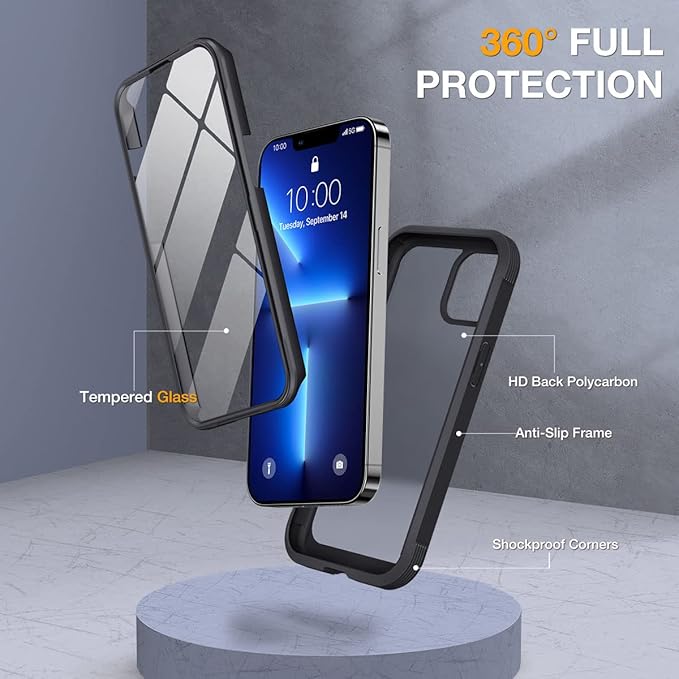 Miracase Glass Case for iPhone 13 Pro Max 6.7 inch, Upgrade Full-Body Clear - Image 3