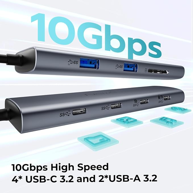 USB C to USBC Hub Dual/Triple Monitor, USBC Splitter 4K@30-60Hz - Image 7