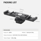 Dual Cold Shoe Extension Bar Mount, Aluminum Dual Hot Shoe Mount Bracket - Image 9