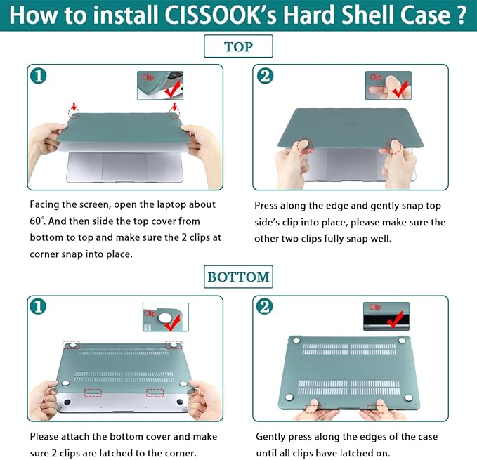 CISSOOK Compatible with MacBook Air 13.6 Inch Case 2025 2024 2023 2022 - Image 9
