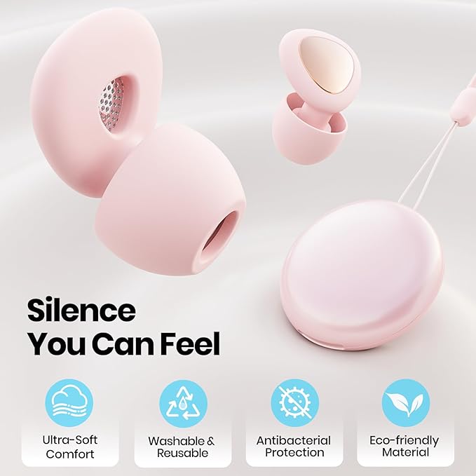 Ear Plugs for Sleeping Noise Cancelling, 45dB Reusable Silicone Ear Plugs for - Image 3