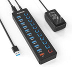 Powered USB Hub, 11-Port USB 3.0 Hub Splitter by vantisan