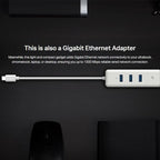 TP-Link UE330C USB-C 3.0 to Ethernet Adapter | Portable 3-Port USB-A 3.0 Hub w/ - Image 5