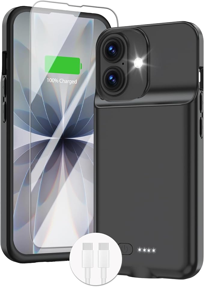GIN FOXI Battery Case for iPhone 17, Charging Case Charger 8500mAh Ultra-Slim by GINFOXI