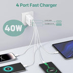 sccvee USB C Wall Charger, 40W 4-Port USB C Charger Block, Fast Charging Block - Image 3