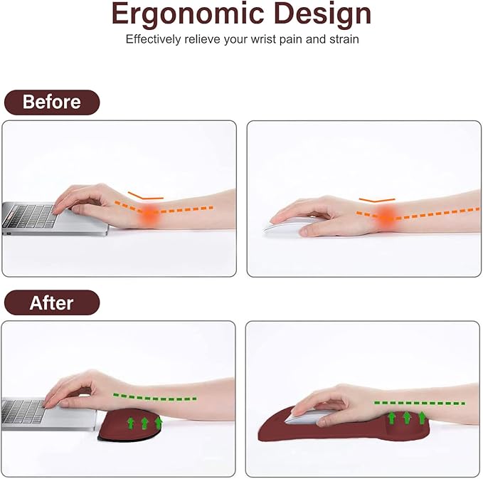 MOSISO Wrist Rest Support for Mouse Pad & Keyboard Set, Ergonomic Mousepad - Image 3
