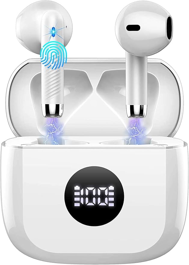 Wireless Earbuds, 40H Playback Mini Case IP7 Waterproof Sports Earphones by Jxrev