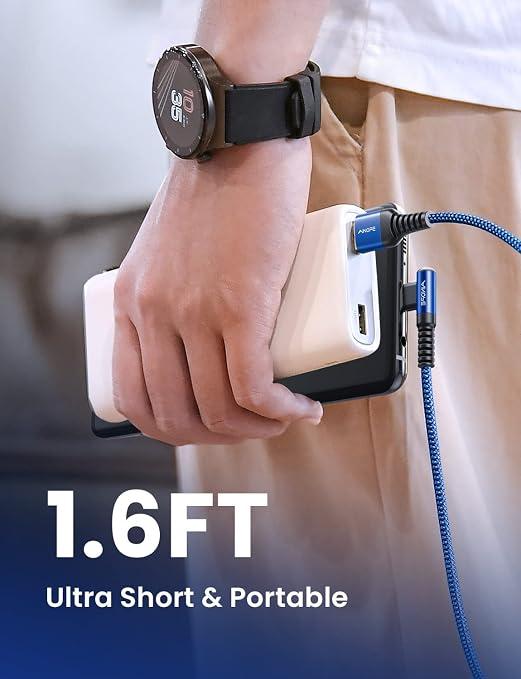 1.6FT USB to USB C Cable, 3.1A C Charger Cable Fast Charging Right Angle - Image 9