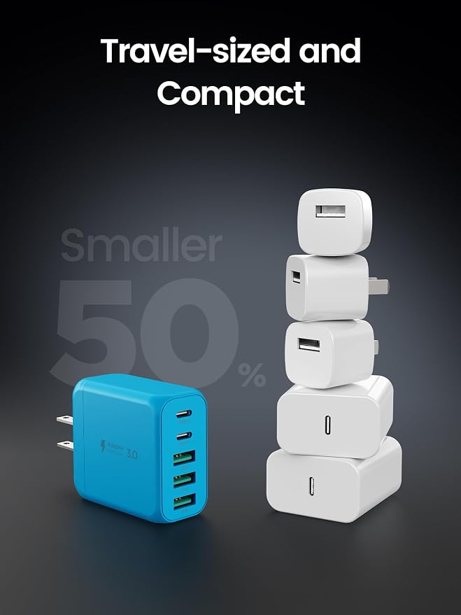 USB C Charger Block, Type C Charger Fast Charging, 50W 5-Port USB Wall Charger - Image 6