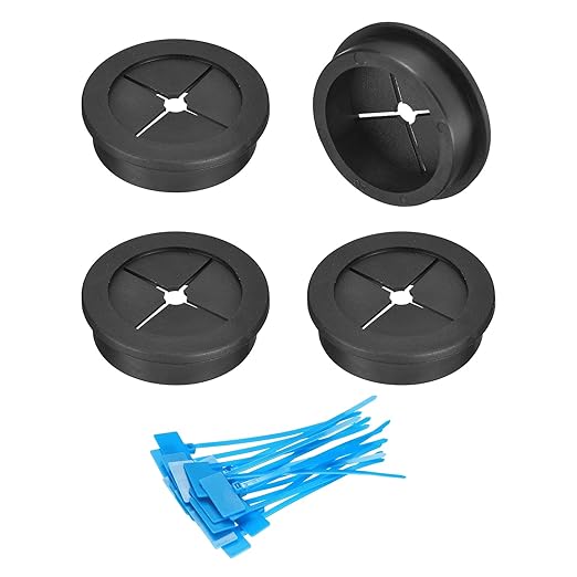 uxcell 4Pcs Cable Cord Grommet, 1-9/16" Rubber Desk Grommets Wire Pass Through by uxcell