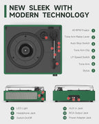 Vinyl Record Player with Speakers & Wireless Receiver Turntable - Image 8