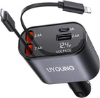 iPhone Car Charger 4 in 1 Fast USB Car Phone Charger 20W Double Lightning by UYOUNG