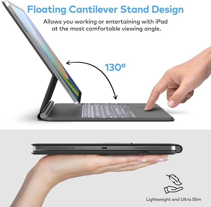 Keyboard Case for iPad Air 13 and iPad Pro 12.9 inch 6th / 5th / 4th / 3rd - Image 4
