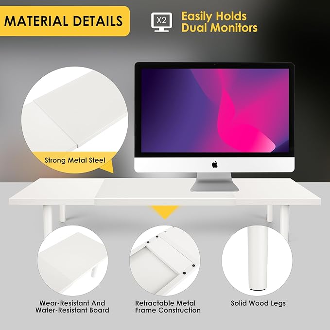 Across-Star Dual-Monitor-Stand-Riser-For-Desk Adjustable Length 32-40 - Image 4