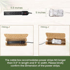 Cable Management Box, Handmade Rattan Cable Organizer, 2 Open Slots Cords Hider - Image 3