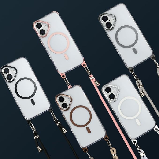 for iPhone 16 Case with 62.99 inch Lanyard, Classic Clear&Pink Magnetic Phone - Image 7