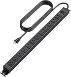 HHSOET 360° Rotating 12 Outlet Mountable Power Strip, Aluminum Alloy Power by HHSOET
