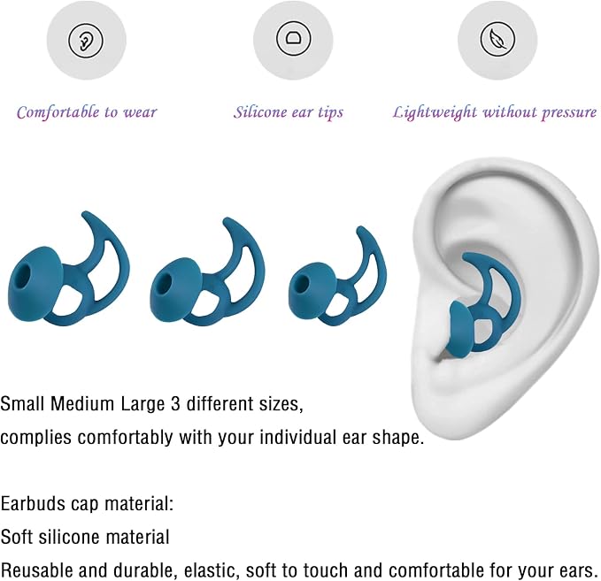 Ear Bud Pads Replacement Ear Tips Silicone Earbud Tips Compatible - Image 5