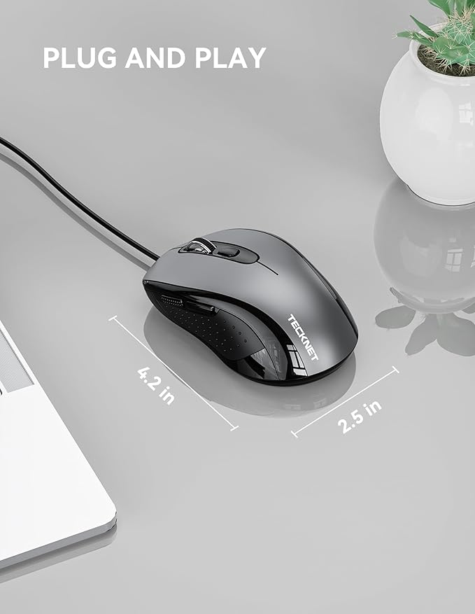 TECKNET Computer Wired Mouse, USB Mice - Image 4