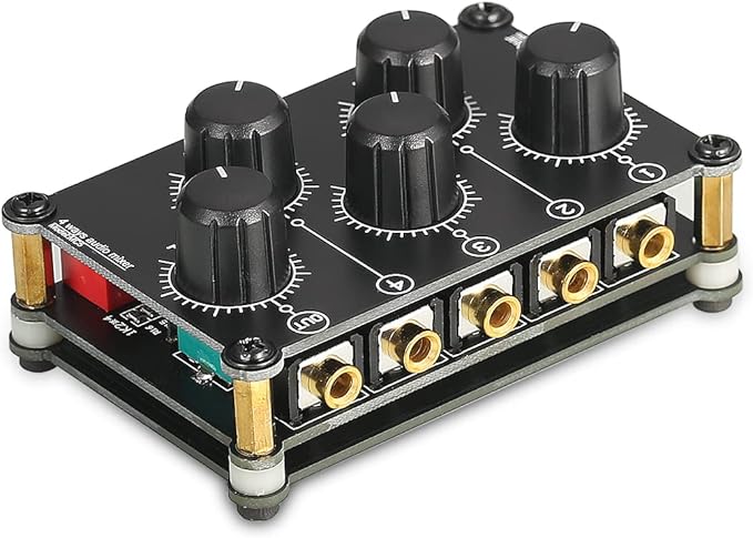 Little Bear MC5 Mini Portable Stereo 4 Channel Audio Mixer Passive Live Studio - Image 7