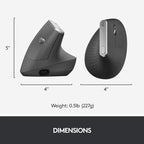 Logitech MX Vertical Wireless Mouse – Ergonomic Design Reduces Muscle Strain - Image 7