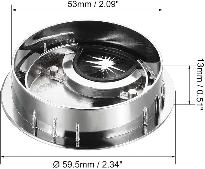 uxcell Cable Hole Cover, 2.1Inch/53mm Zinc Alloy Desk Wire Cord Cable Grommets - Image 2