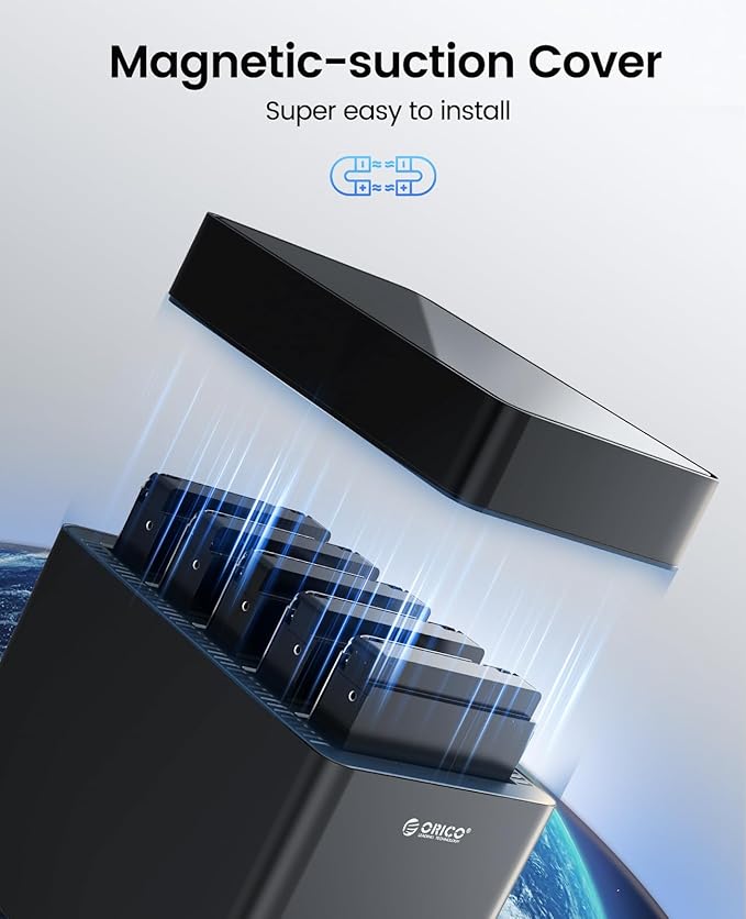 ORICO 5 Bay 3.5inch Hard Drive Enclosure USB 3.0 to SATA Magnetic Tool-Free - Image 2