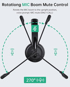 Wireless Headset with Mic for Work with AI Noise Cancelling Mic for Clear Calls - Image 7