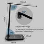 Desk lamp, LED Lamp with Wireless Charger, USB Charger Port, Touch Control - Image 6