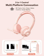 USB Headset with Microphone for PC, On-Ear Computer Laptop Headphones with - Image 5