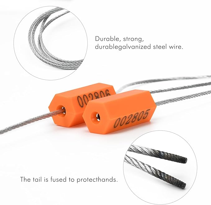 500PCS Steel Cable Seals Metal Security Seal Numbered Metal Truck Trailer Seals - Image 4