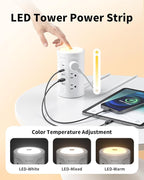 Power Strip Tower with Night Light, 15W Surge Protector Power Strip with USB - Image 4