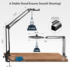 Overhead Camera Mount with Ring Light Phone Holder, Phone Tripod with Light - Image 3