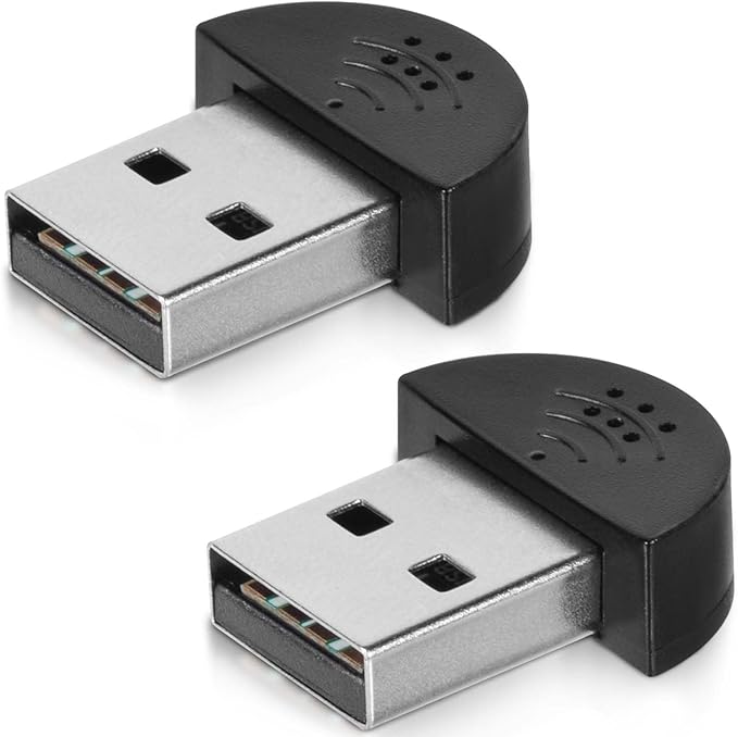 KISEER 2 Pcs USB 2.0 Mini Microphone, Laptop/Desktop PC Plug and Play by KISEER