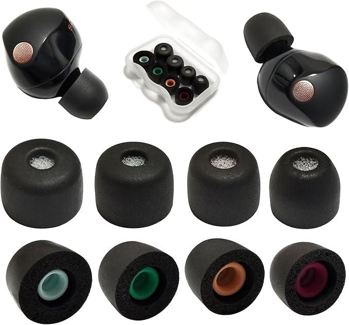 Memory Foam Ear Tips for Sony WF-1000XM5 Filter Screen Earbuds Tips for by Mijusun