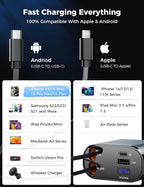 【Upgraded】 SUPERONE Retractable Car Charger 4 in 1, Fast Car Phone Charger - Image 3