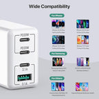 40W USB C Charger, 4-Port USB C Charger Block Fast Charging Block PD+QC Wall - Image 3