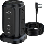 AiJoy Flat Plug Power Strip Tower by AiJoy