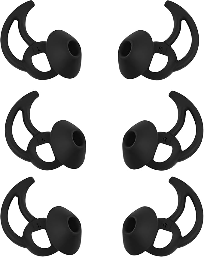 Silicone Earbud Tips 3 Pairs, Medium Replacement Eartips, Soft Earbud Tips by CYADCI