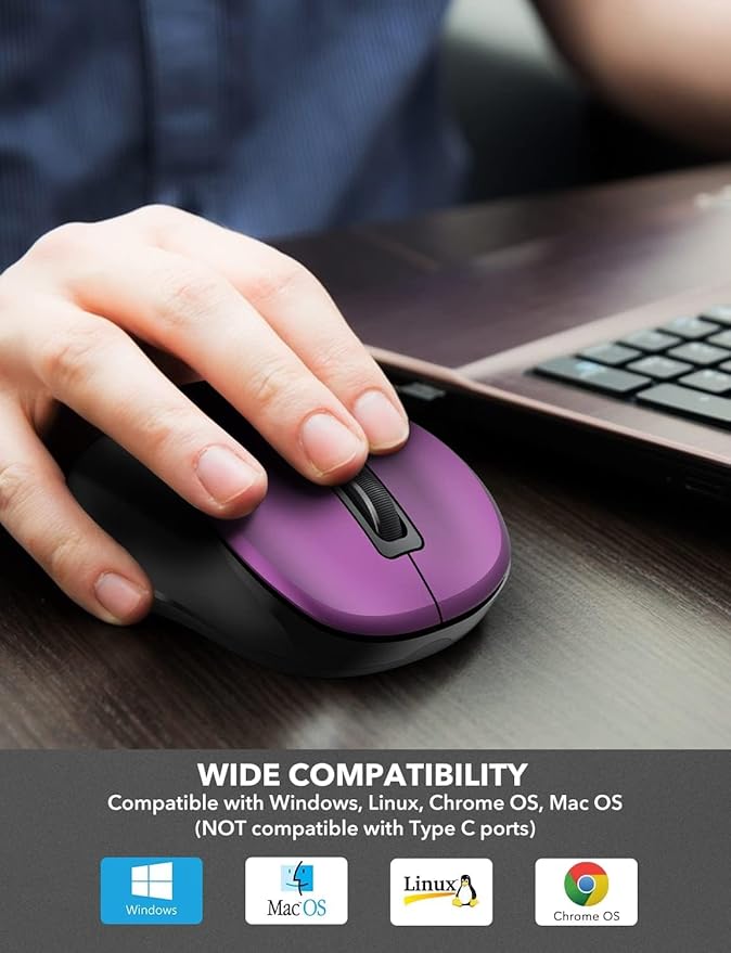Trueque Wireless Mouse for Laptop, 2.4GHz Ergonomic Computer Mouse - Image 3