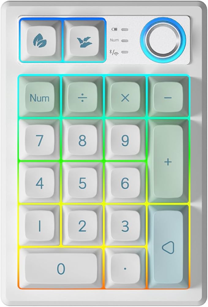 Gasket Creamy Mechanical Numpad Programmable Macro Keypad Wireless by TISHLED