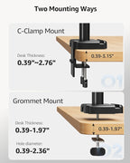 MOUNTUP Triple Monitor Mount, Triple Monitor Desk Mount - Image 4