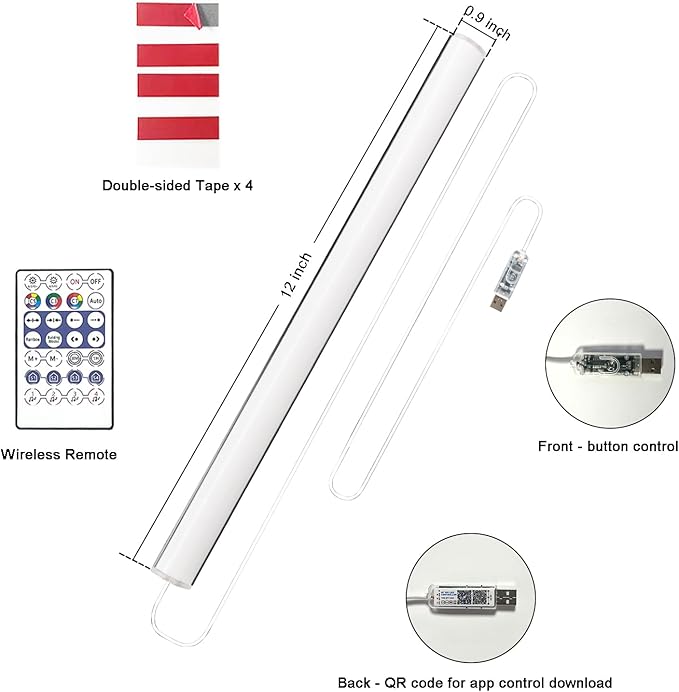 12" Under Monitor RGB Light Bar-Dense LEDs, 16 Million Hues, USB-Powered - Image 5