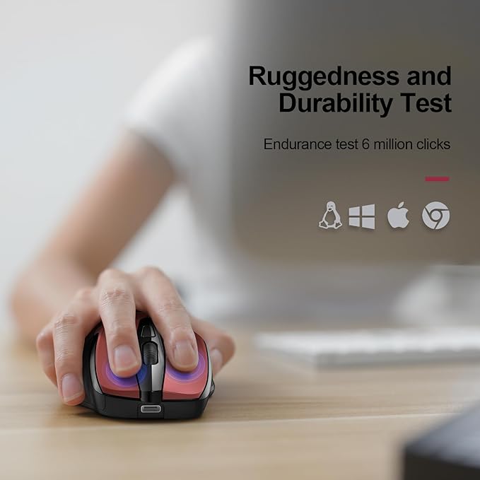 TECKNET Rechargeable Wireless Mouse, 2.4G Silent Mouse, Quiet Click, 6 - Image 7