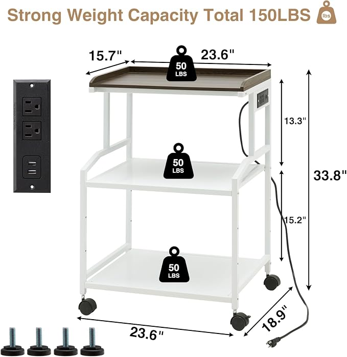 Lauren&Harold 34'' Printer Stand - Image 9