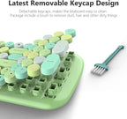KNOWSQT Wireless Keyboard and Mouse Combo, Light Green 100 Keys 2.4 GHz Round - Image 5