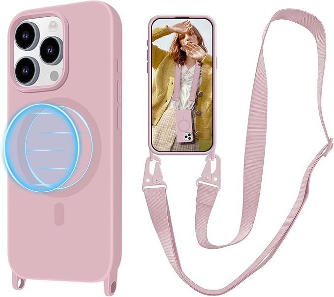 for iPhone 16 Pro Case with Lanyard, Crossbody Phone Case with Neck Strap by VooDirop